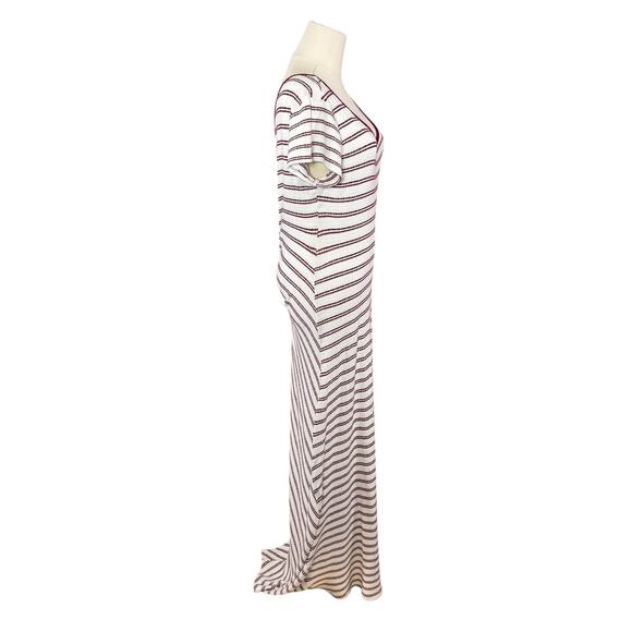 Go Couture Ribbed Stripe Maxi Dress Modal Blend Short Sleeve | XL - Picture 5 of 11